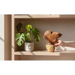 Vintage Hand Carved Pelican Paul Higgs Nassau 1986 Bahamian Folk Art Decor Wood